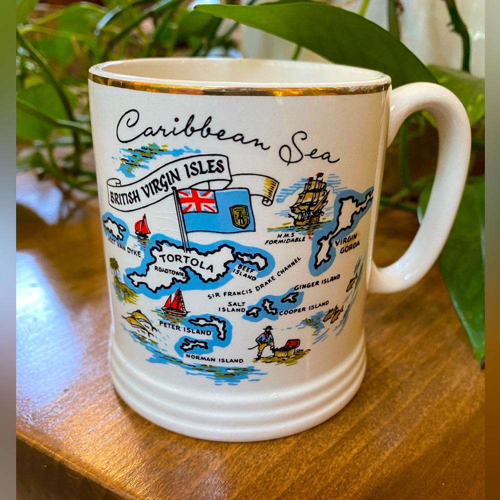 Vintage Caribbean Sea British Virgin Isles Mug Lord Nelson Pottery England